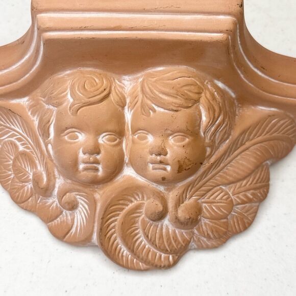 Vintage Angel Cherub Plaster Wall Plaque Sconce‎ Shelf 10.5”x5” - Picture 2 of 5